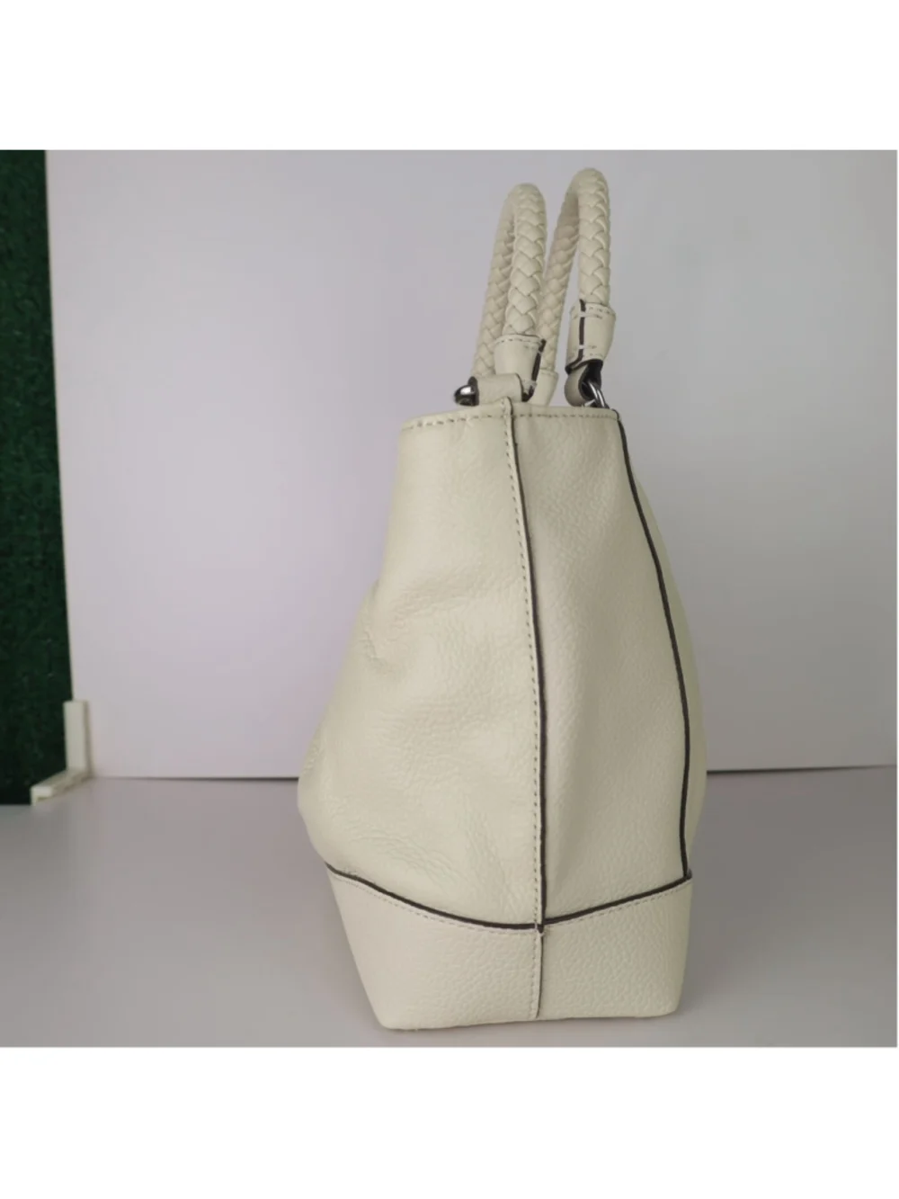 Giani Bernini Ivory Faux Leather Satchel Handbag